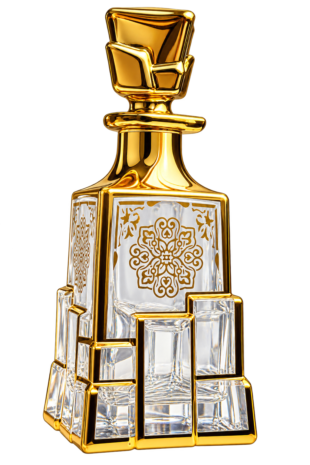 Crystal Arabesque attar bottle with original gold and crystal detailing